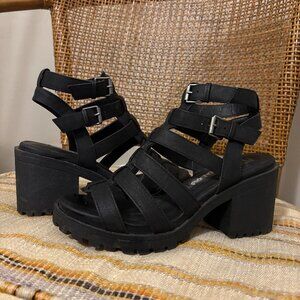 Dirty Laundry Women's Black Strappy Heels, Size 7